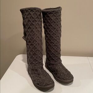 UGG Charcoal Cable Knit Boots